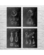 Bowling Patent Posters Set of 4