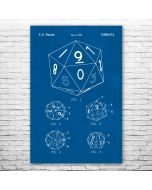 20 Sided Dice Patent Print Poster
