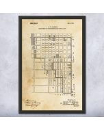 Subway Loop Map Patent Framed Print