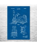 Forklift Patent Print Poster