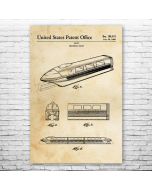 Monorail Train Patent Print Poster