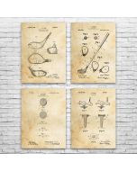 Golf Patent Posters Set of 4